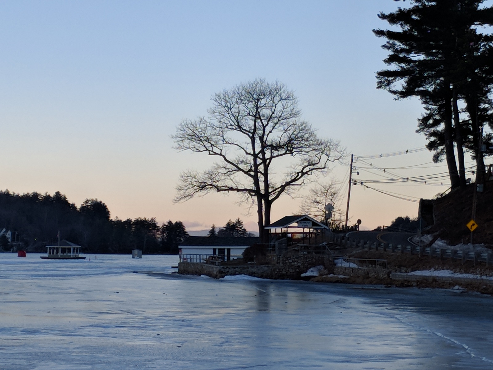 Frozen Lake Winnipesaukee New Hampshire sunset Anura Guruge Google Pixel 2